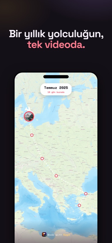 Kept Labs — Seyahat Haritası, Yörünge ve Zaman Atlaması, fotoğraflarından cihazında oluşturulur.
